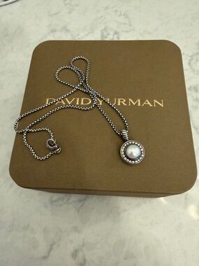 David Yurman Sterling Silver Pearl Halo Pendant Necklace - White Pearl